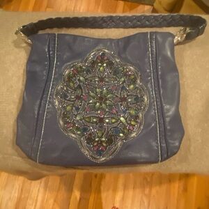 BRIGHTON Purple Anju Beaded Bucket Bag NWT